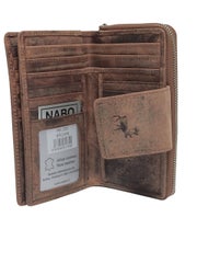 Iso Nabo lompakko antiikkinahasta, RFID-suojattu