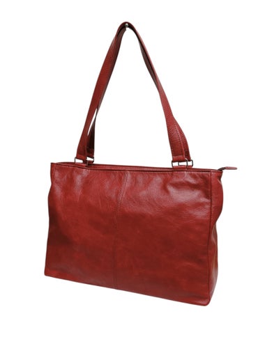 Iso punainen laukku - nahkaa